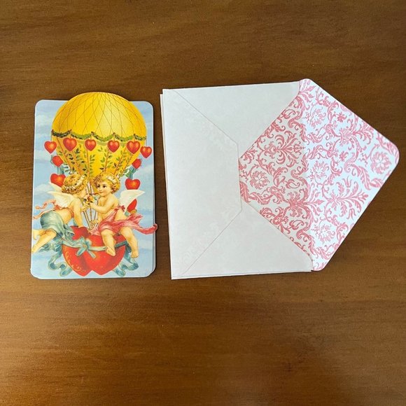 Vintage Valentines Day Punch Studio Stationary Cards Envelope Set of 4 - Picture 6 of 8